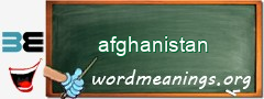 WordMeaning blackboard for afghanistan